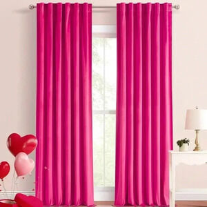 SET OF 2 CURTAIN PANELS HOT PINK FOR YOUR HOME